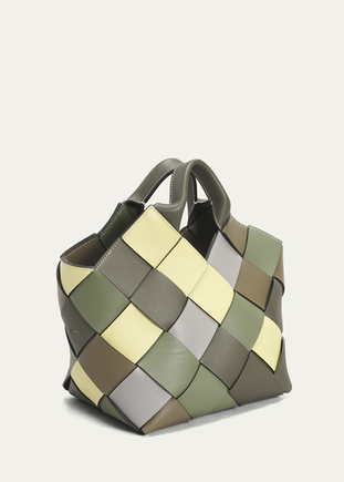 LOEWE x Paula’s Ibiza Colorblock Woven Basket Crossbody Bag