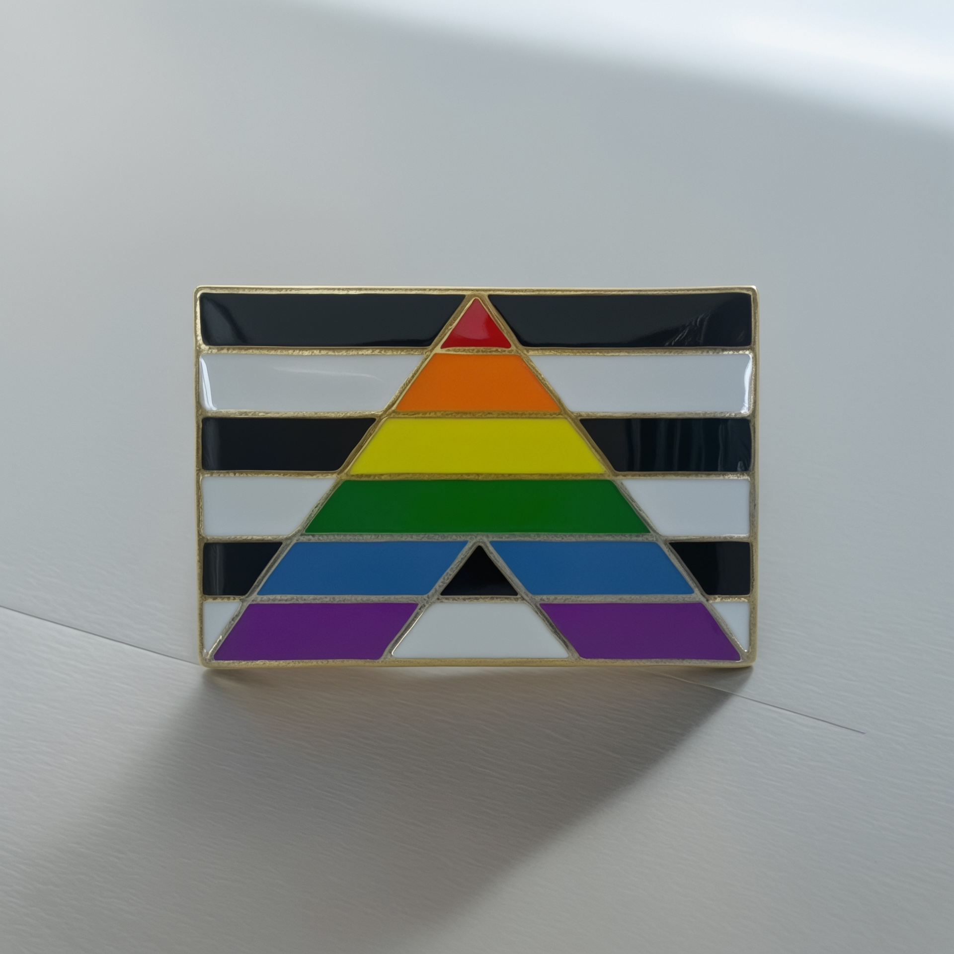 Rainbow Ally enamel pin badge. 
