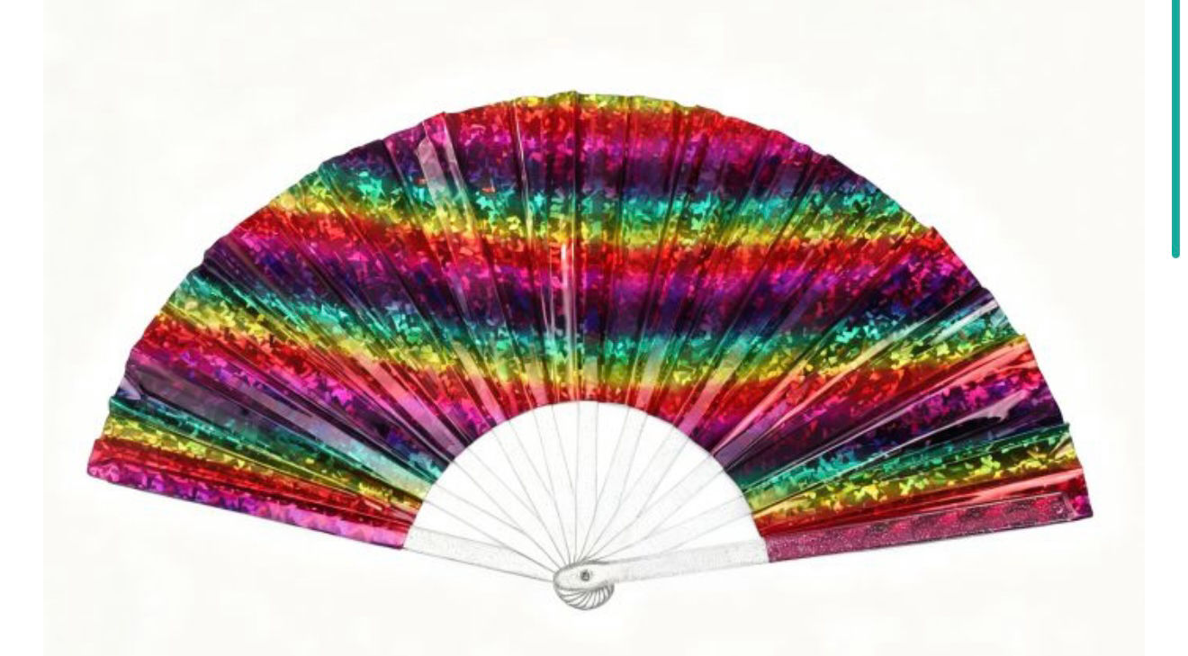 Shatter Foil Large Fan Rainbow