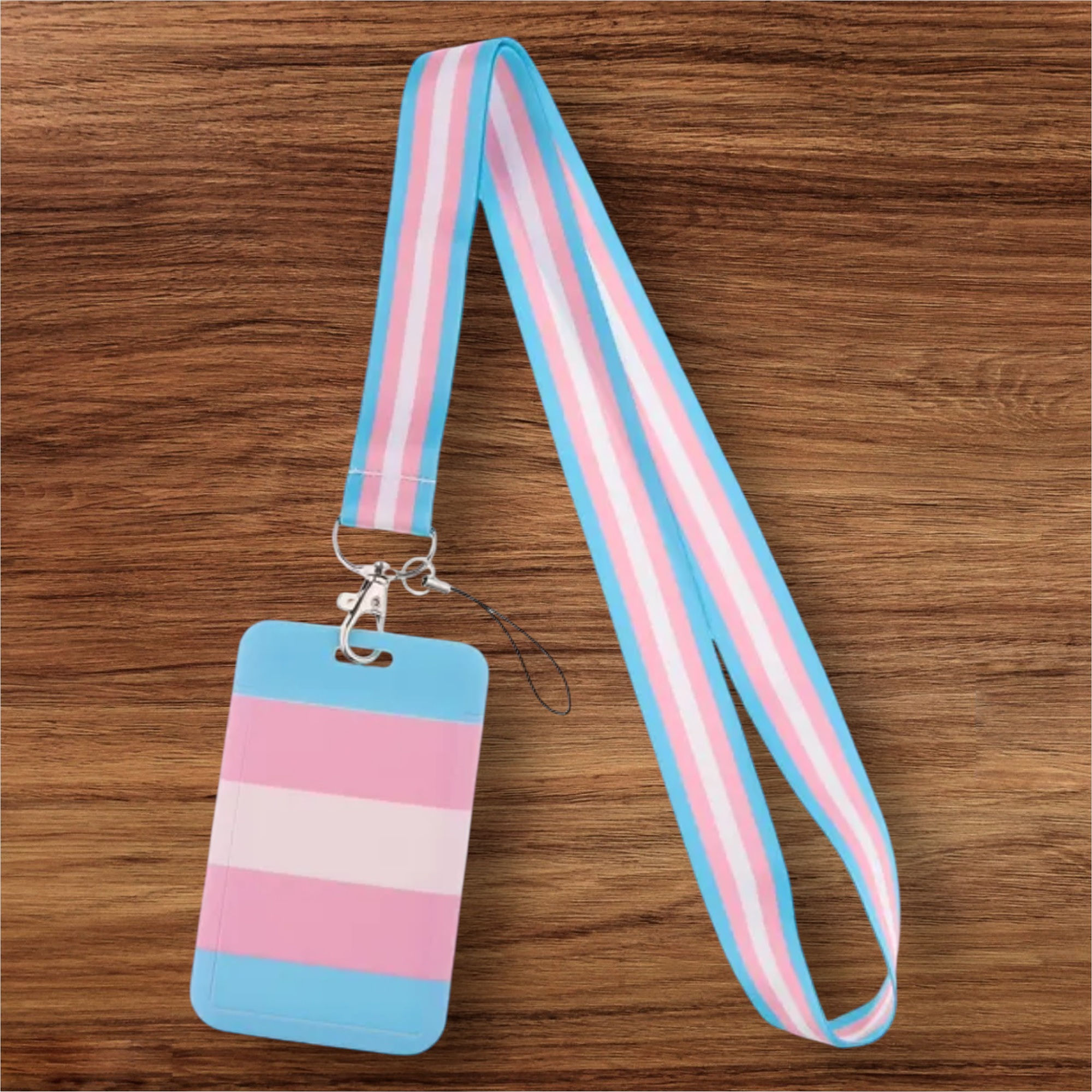 Transgender card holder and lanyard.