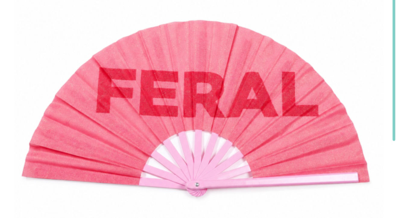 Pink Feral Glittery Large Fan 