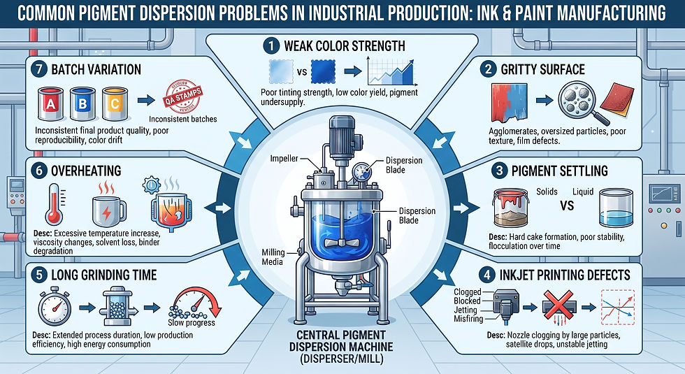 Common pigment dispersion problems in ink and paint production