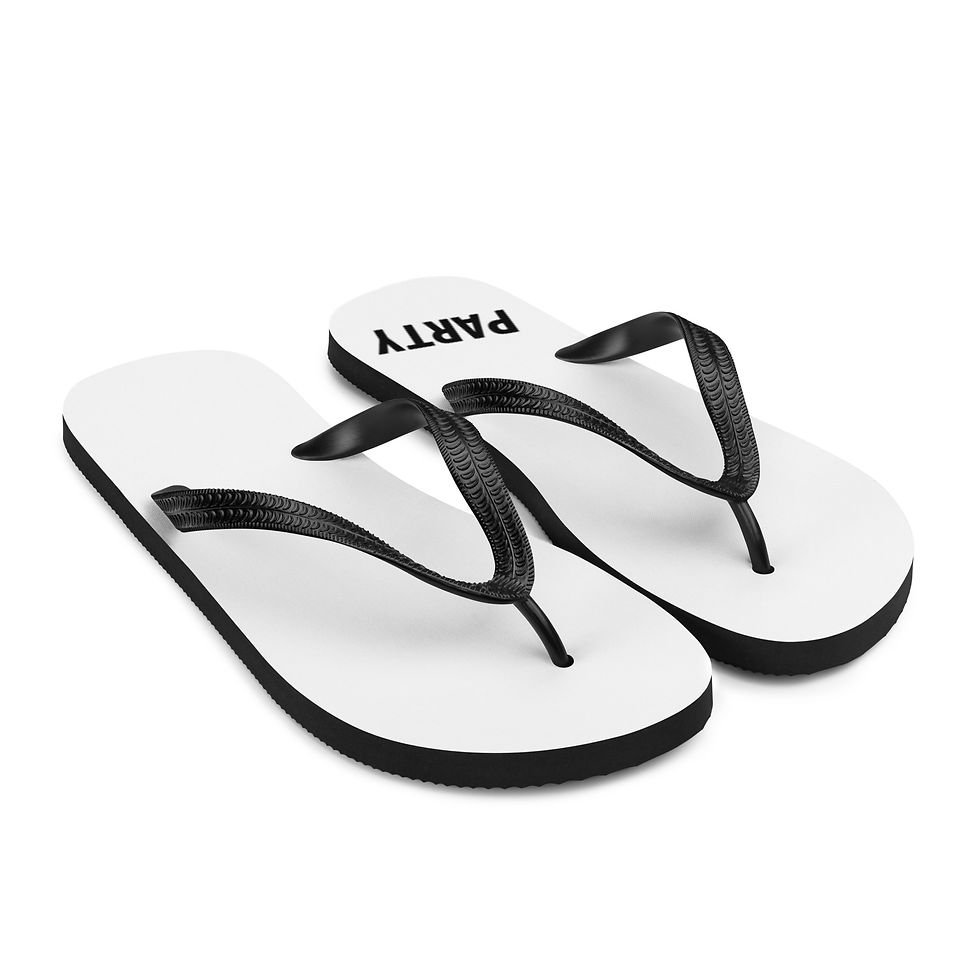 Thumbnail: Black & White Bridal Party Flip-Flops