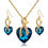 Thumbnail: Austrian Crystal Heart Necklace & Earring Set Blue