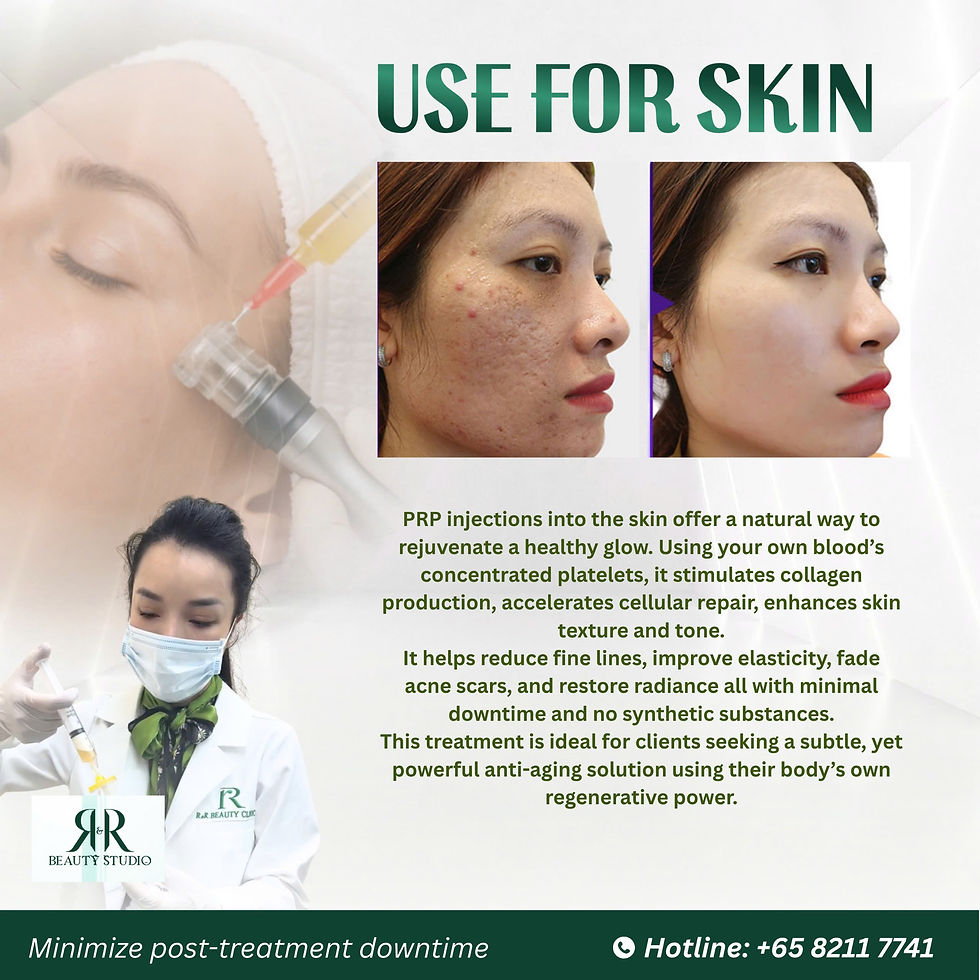 PRP for acne scars, natural hair regrowth, collagen boost facial, and non-surgical skin rejuvenation in Ho Chi Minh City