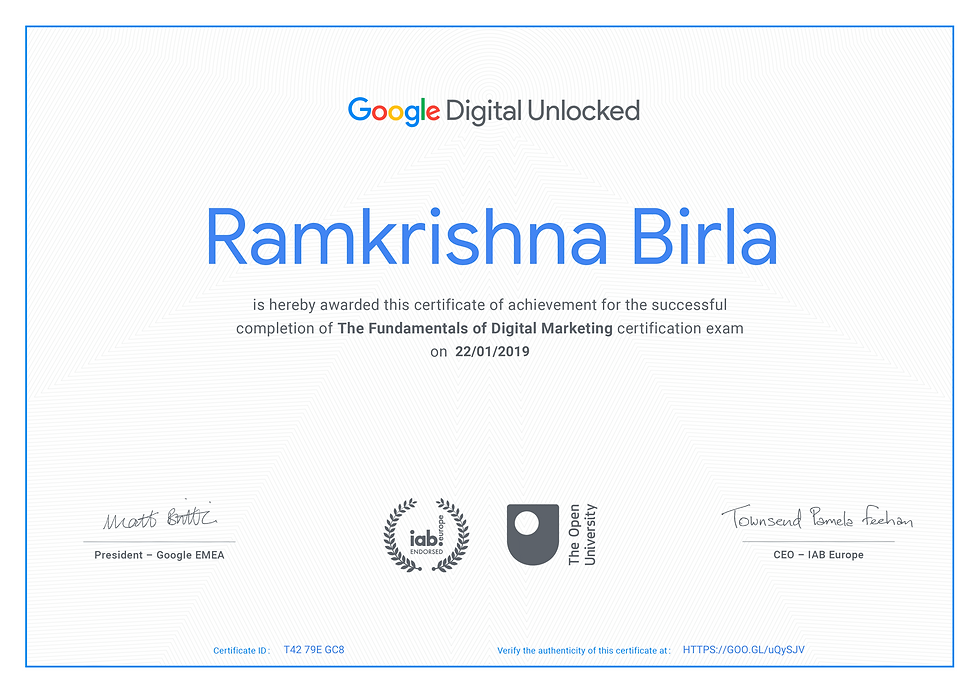 Fundamental of Digital Marketing