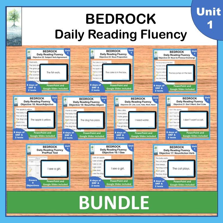Bedrock Literacy Curriculum Unit 1 Daily Reading Fluency Bundle