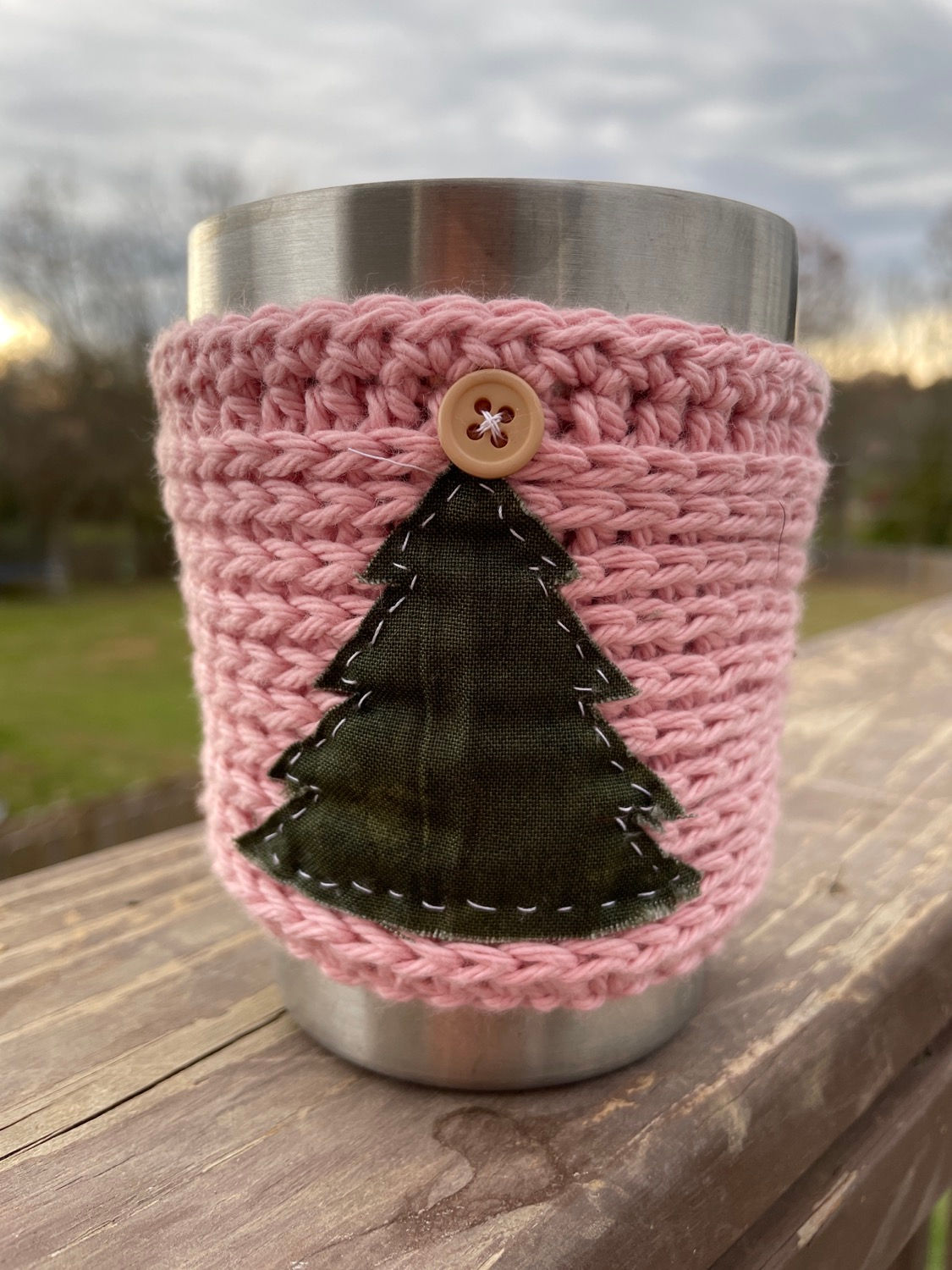 Christmas coffee cozy