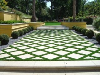 Concrete patio and steps