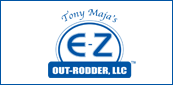 Sponsorship logo for Tony Maja's E-Z Out-Rodder