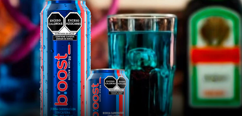 Bebidas energizantes y bebidas hidratantes con electrolitos para HoReCa, como Boost Energy Drink y Jumex Hydrolit.
