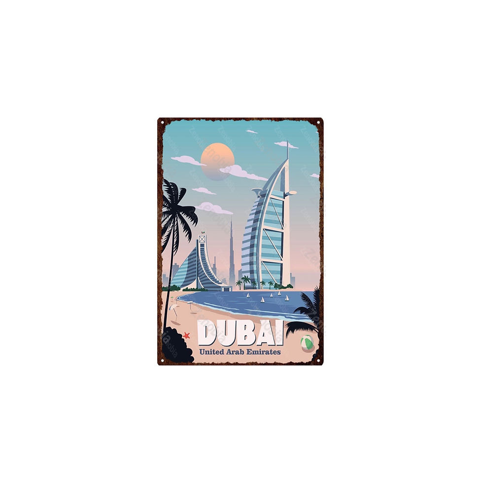 Miniatura: Dubai targa in metallo