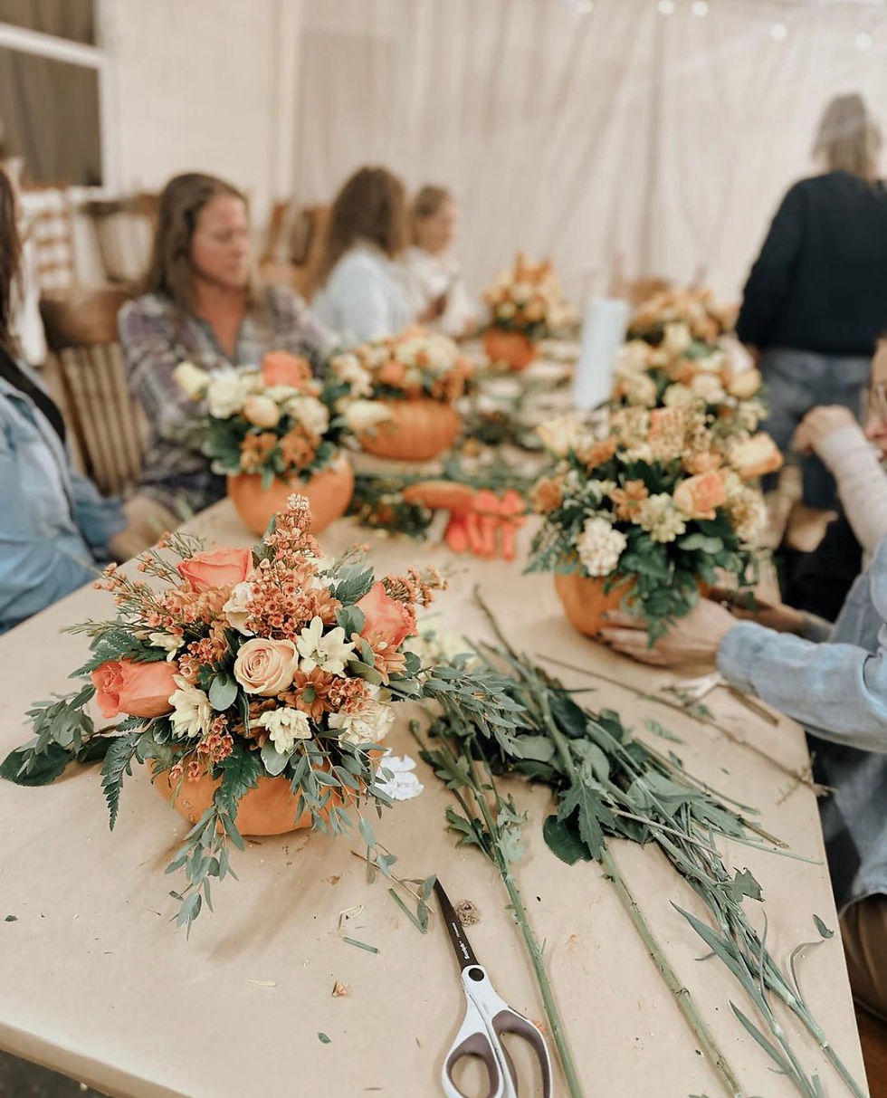 Indian Creek Winery  Fresh Floral Pumpkin Sip and Snip