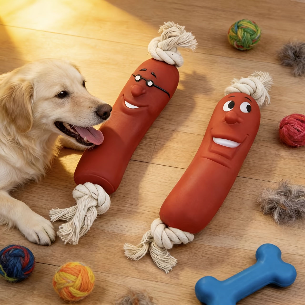 Dog Sausage Chew Toy - Bite-Resistant And Not Easy to Break, Interactive Trainin