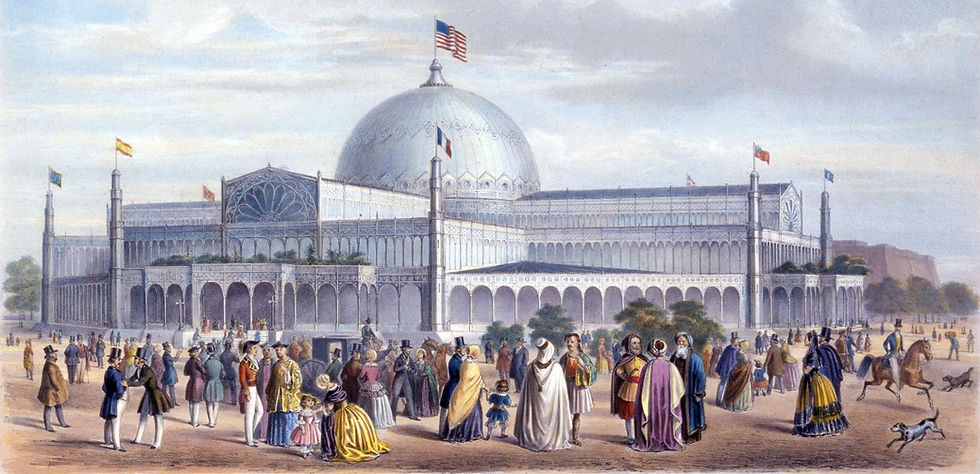 Crystal Palace, similar a la Gran Exposición de Londres de 1851.