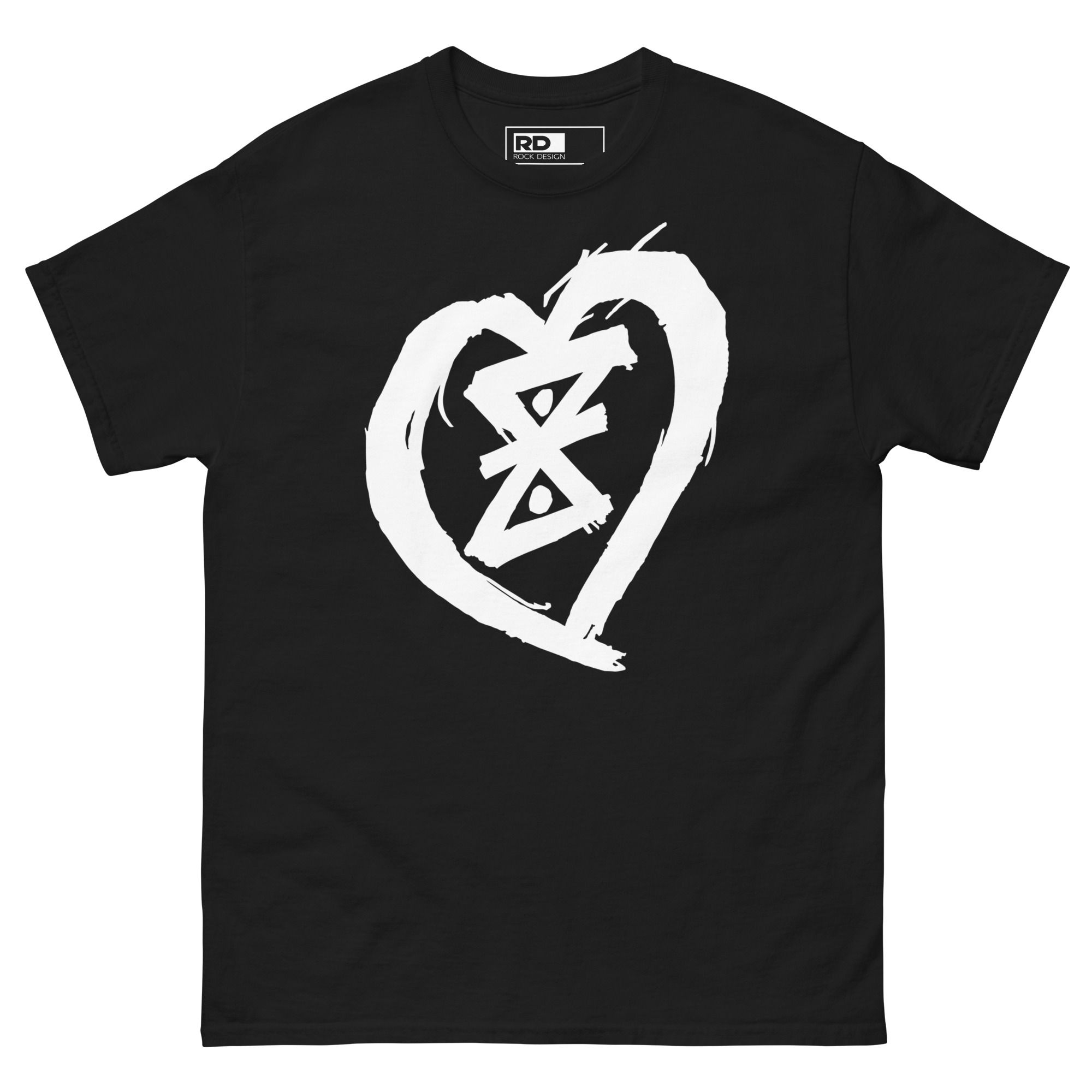 Black Unisex Classic Tee with Humble Heart in White