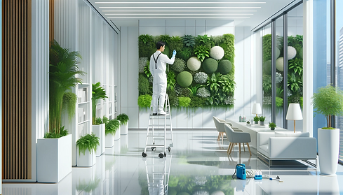 DALL·E 2023-11-20 21.00.58 - An immaculate office foyer adorned in white, highlighting the