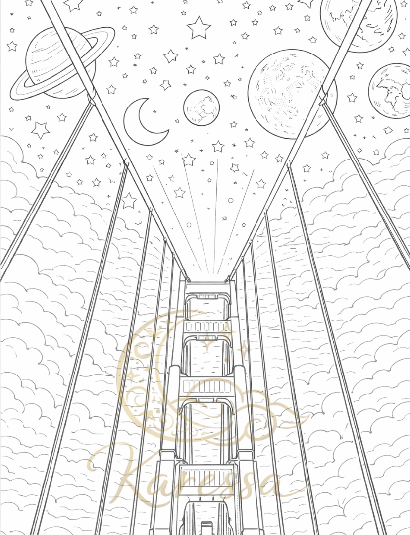 Thumbnail: Celestial Calm Coloring Book 1 Beneath the Moon & Stars: A Gentle Celestial Colo