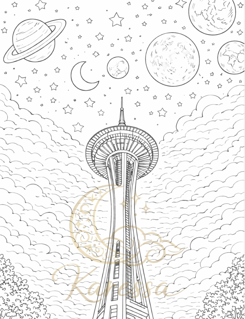 Thumbnail: Celestial Calm Coloring Book 1 Beneath the Moon & Stars: A Gentle Celestial Colo
