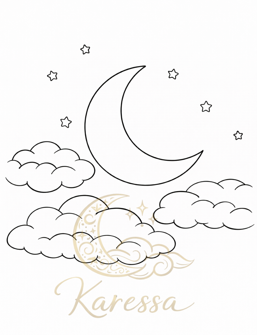 Thumbnail: Celestial Calm Coloring Book 1 Beneath the Moon & Stars: A Gentle Celestial Colo