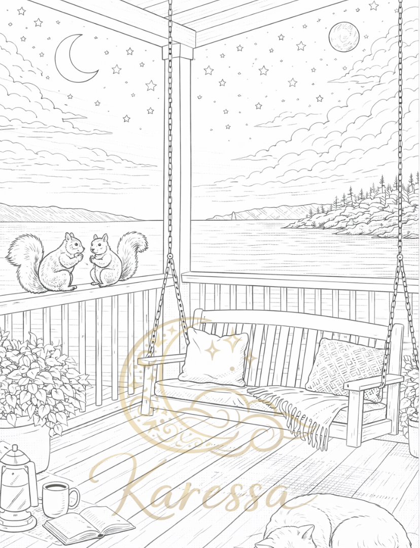 Thumbnail: Celestial Calm Coloring Book 1 Beneath the Moon & Stars: A Gentle Celestial Colo