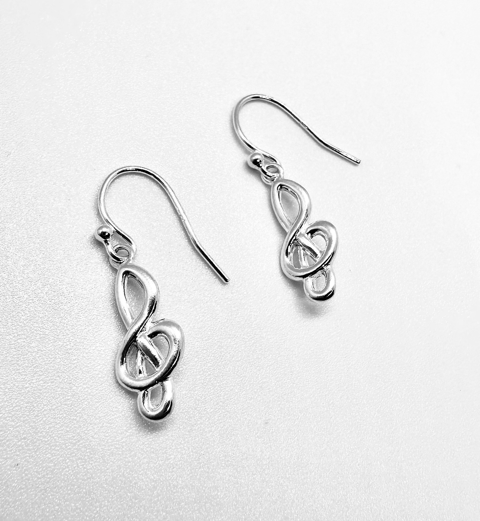 music note earrings, treble clef drop earrings