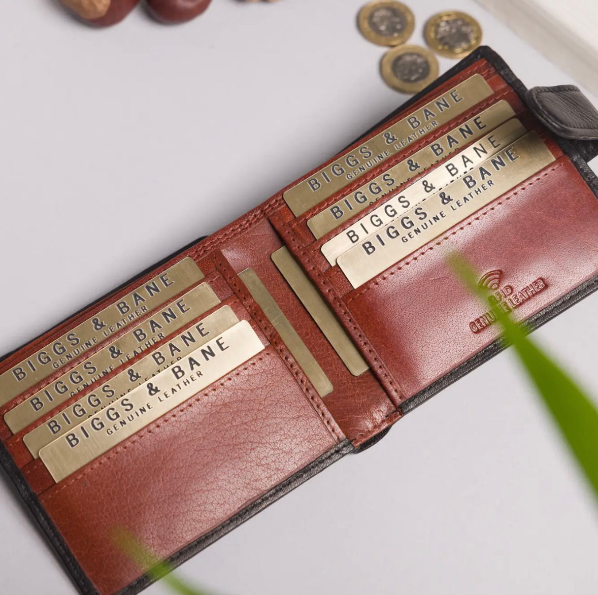 Black & Brown Bifold Leather Wallet