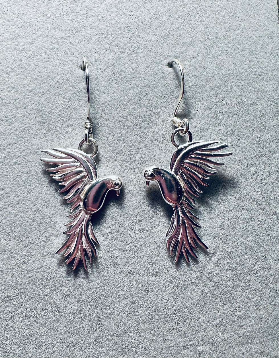 silver bird earrings, silver bird drop earrings, luxury bird drop earrings, dove drop earrings, silver dove earrings