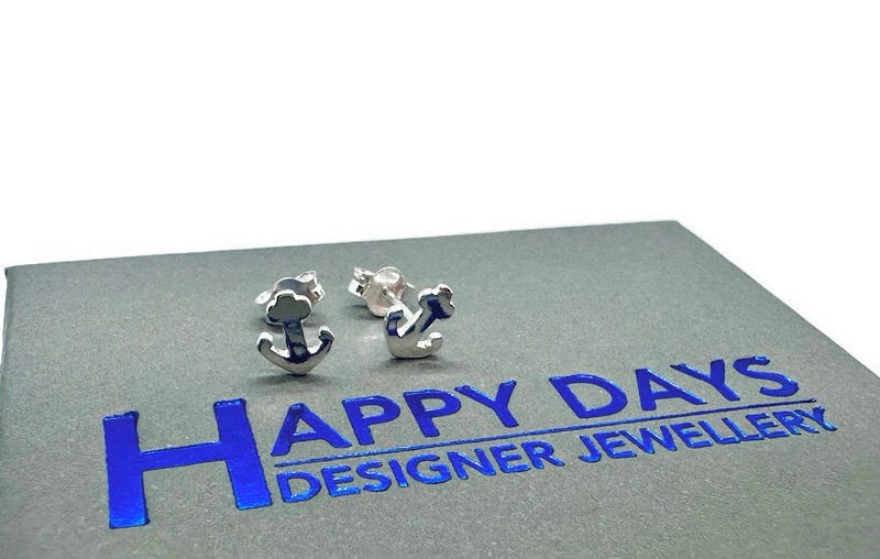 Anchor studs sterling silver