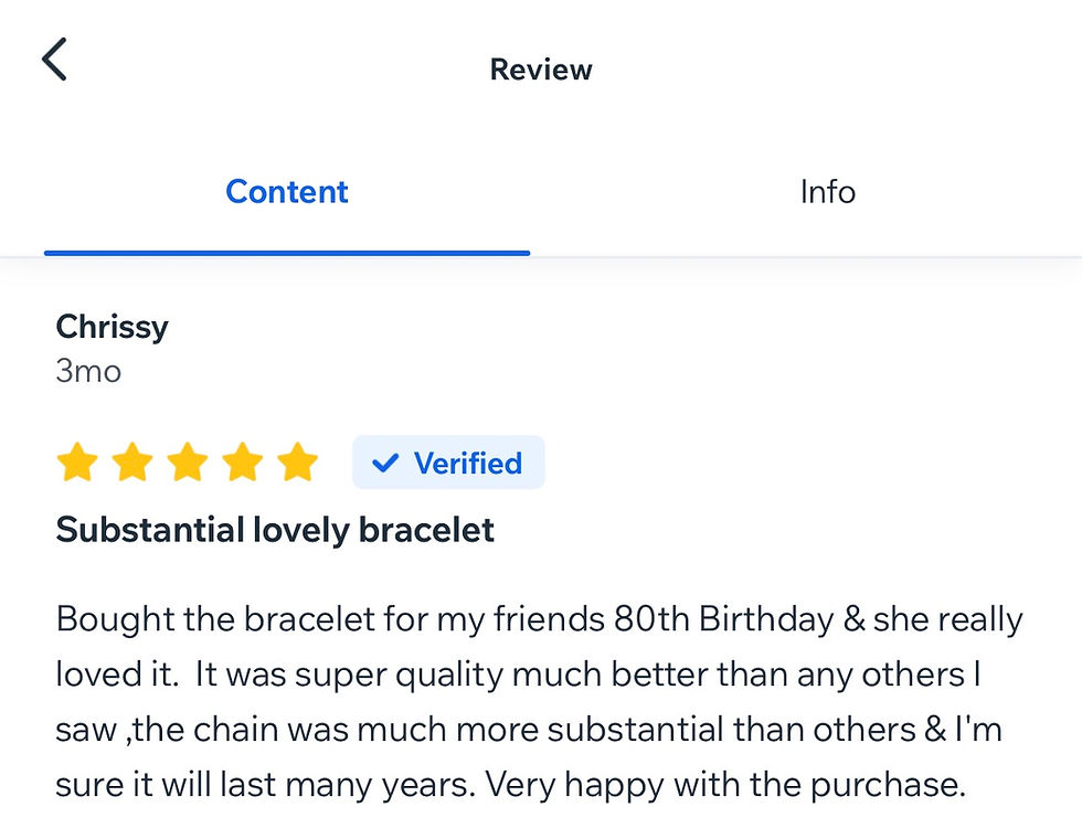 Thumbnail: 5 star review of infinity bracelet