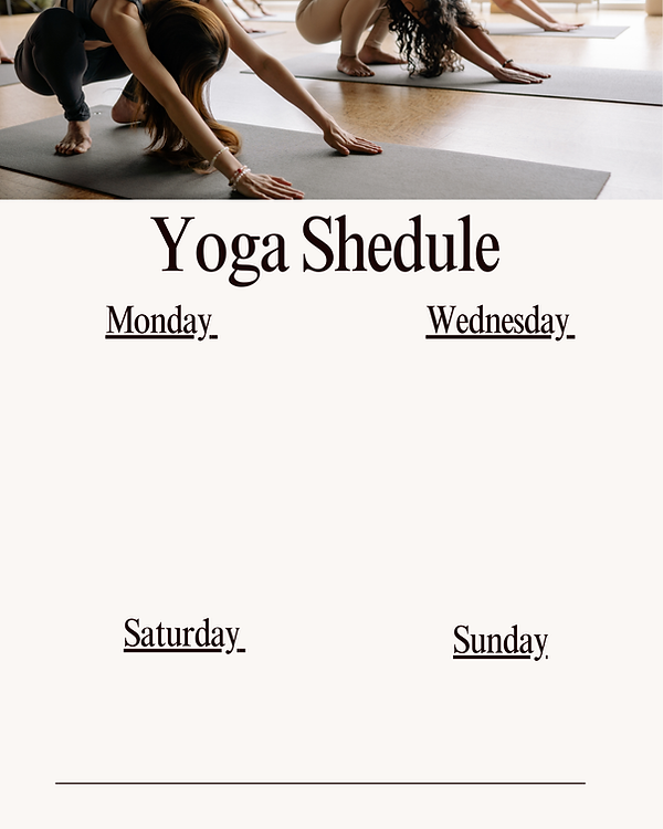 Cream Minimalist Clean Aesthetic Yoga Class Schedule Fitness Studio Business Instagram Pos