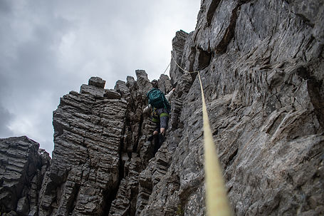 women climbing outdoors