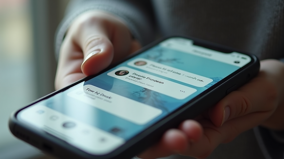 Close-up view of a smartphone displaying social media engagement notifications