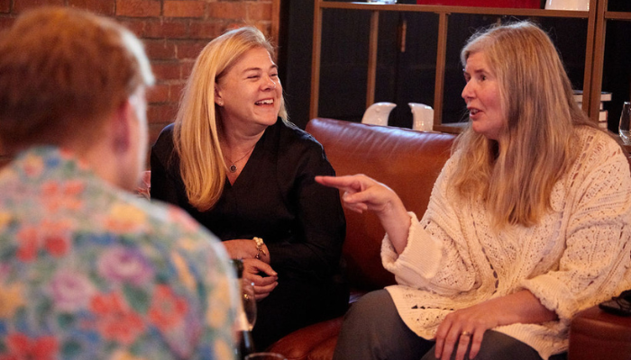 Birch Road members connecting after working at the First Hill Clubhouse in Seattle.