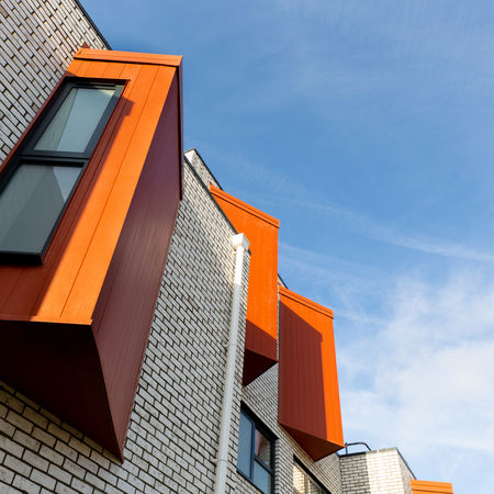brick veneer and modern clad window frames