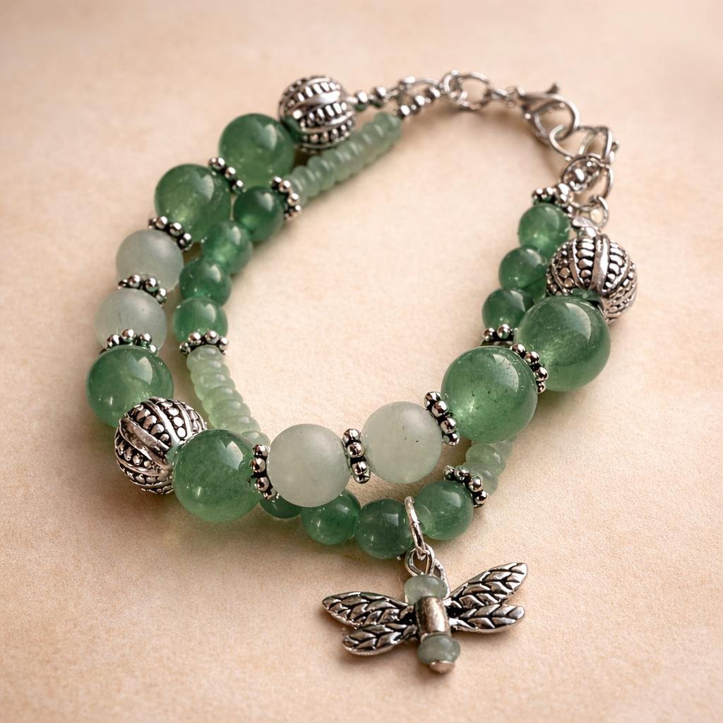 Double Bracelet Green Aventurine