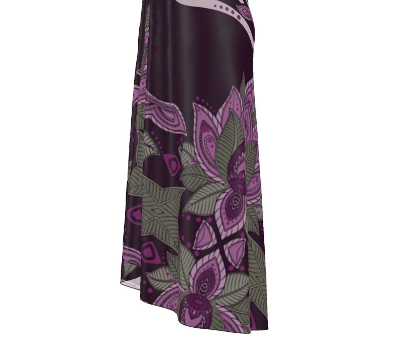 Thumbnail: SimiShoo Silk Bohemian Print Mandala Halter-neck Dress
