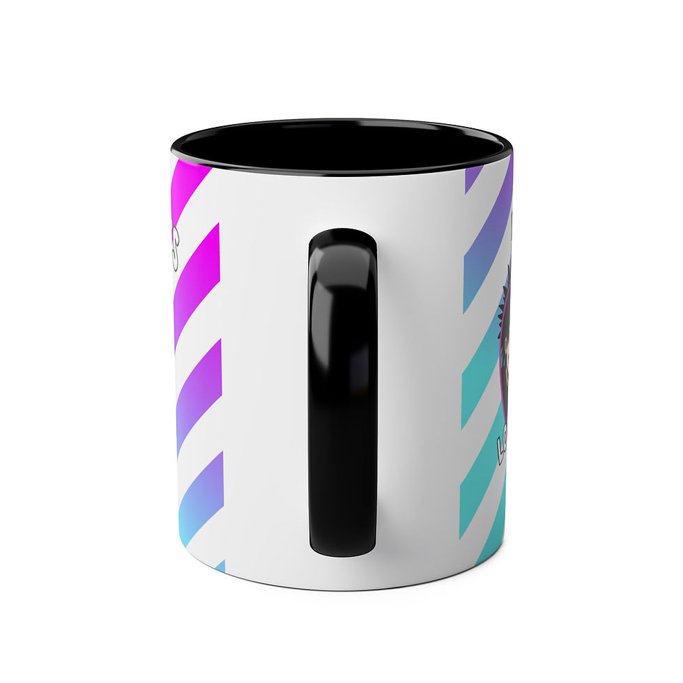 Thumbnail: The Cure Love Cats Two-Tone Coffee Mug - 11oz, Ideal Gift for Cat Lovers