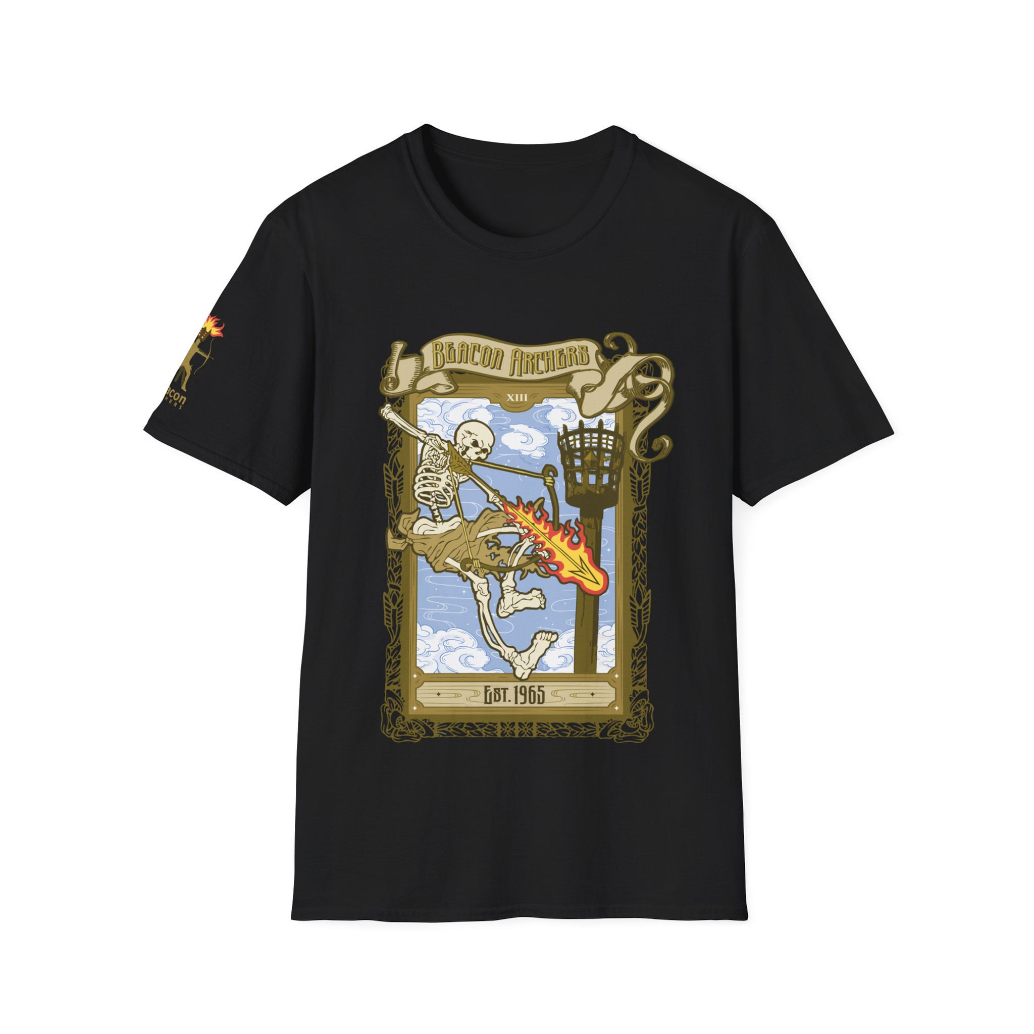 Beacon Archers Vintage-Inspired Skeleton Tarot The Archer Dark T-Shirt Versions