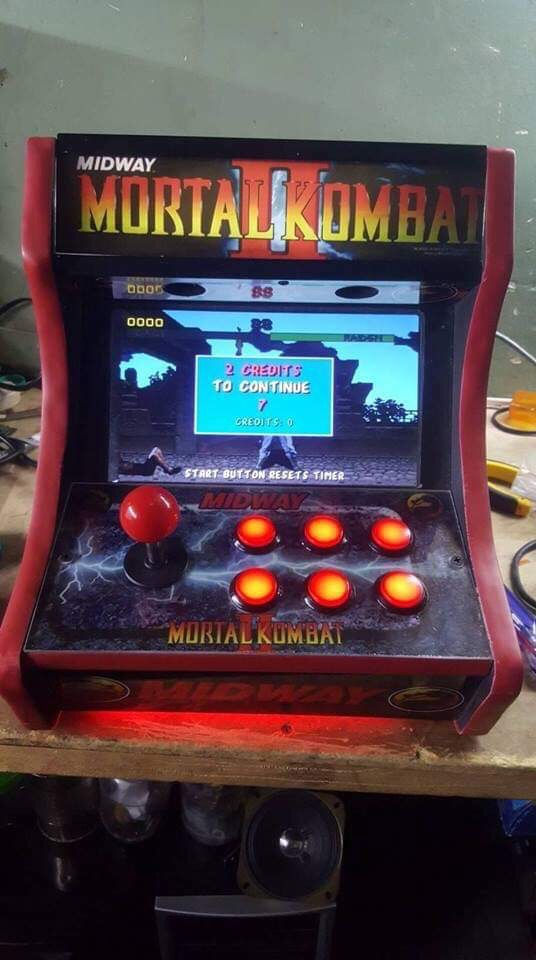 Thumbnail: 10" MORTAL KOMBAT II Red Edition Mini Arcade Machine with 10,000 games