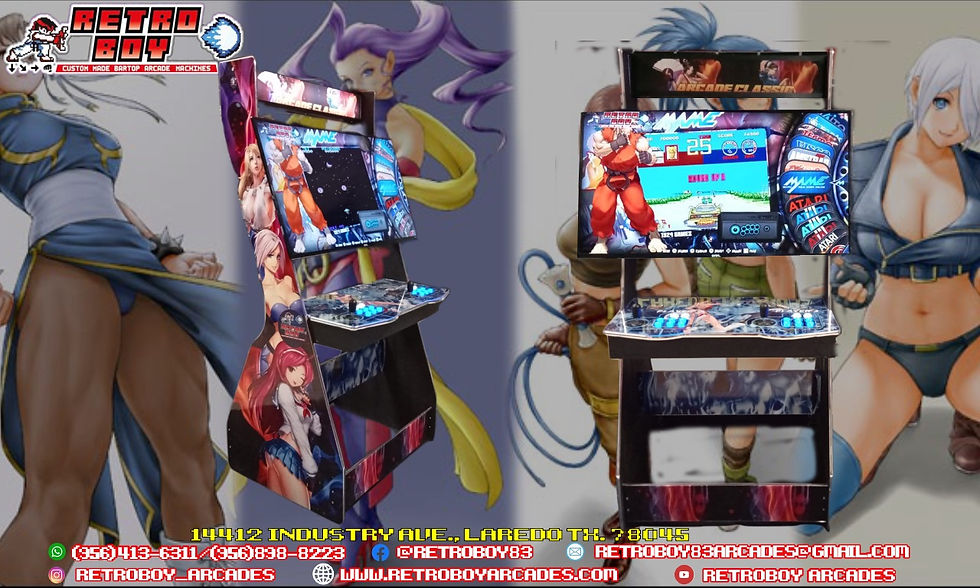 32” to 42” Arcade Classics / Sexy Gamer Girls Full Size Buildable Arcade
