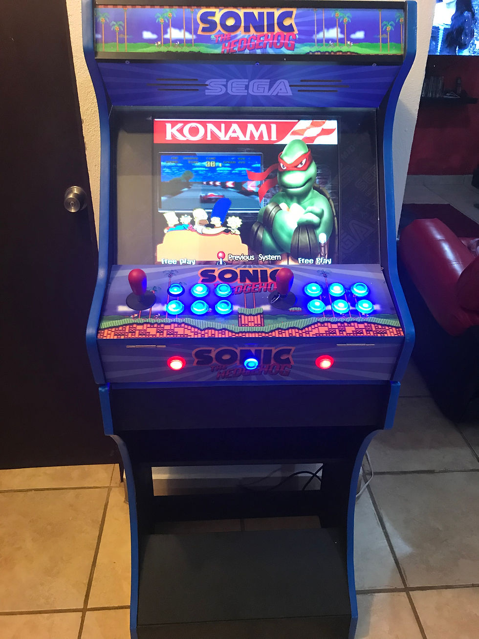 Thumbnail: 19” Sonic The Hedgehog Bartop Arcade with Matching Stand & up to 36,000 games