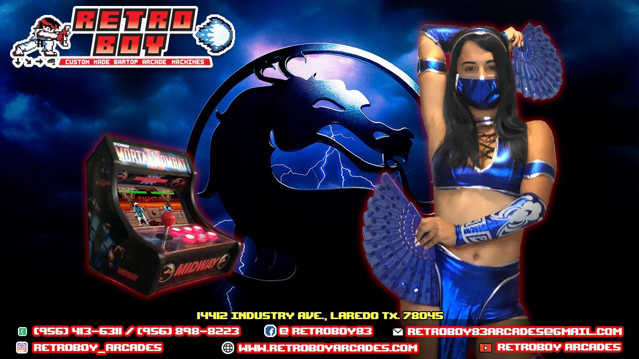 10" MORTAL KOMBAT II Black Edition Mini Arcade Machine with 10,000 games