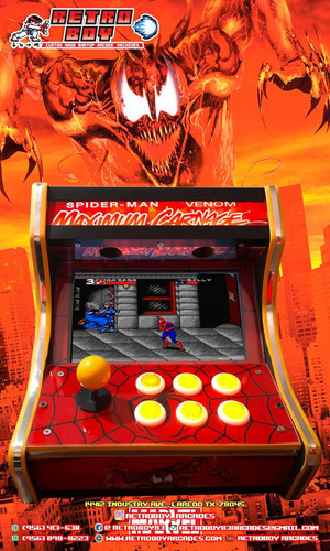 10” SPIDER-MAN VENOM MAXIMUM CARNAGE Mini Arcade Machine, Batocera