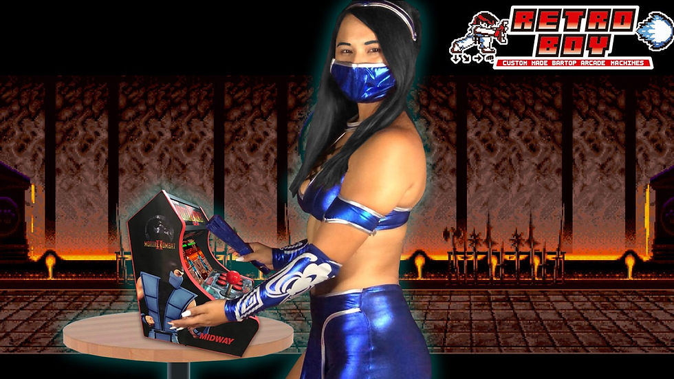 Thumbnail: 10" MORTAL KOMBAT II Red Edition Mini Arcade Machine with 10,000 games