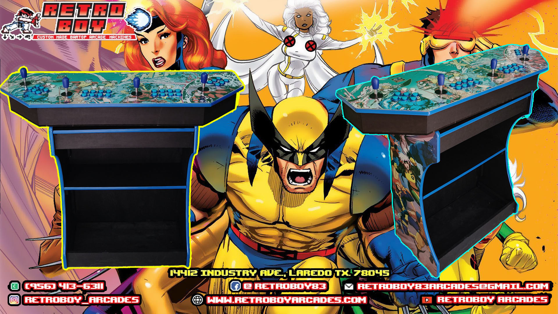 X-MEN 4 Player Arcade Pedestal with 36,000 games & 80 consoles 