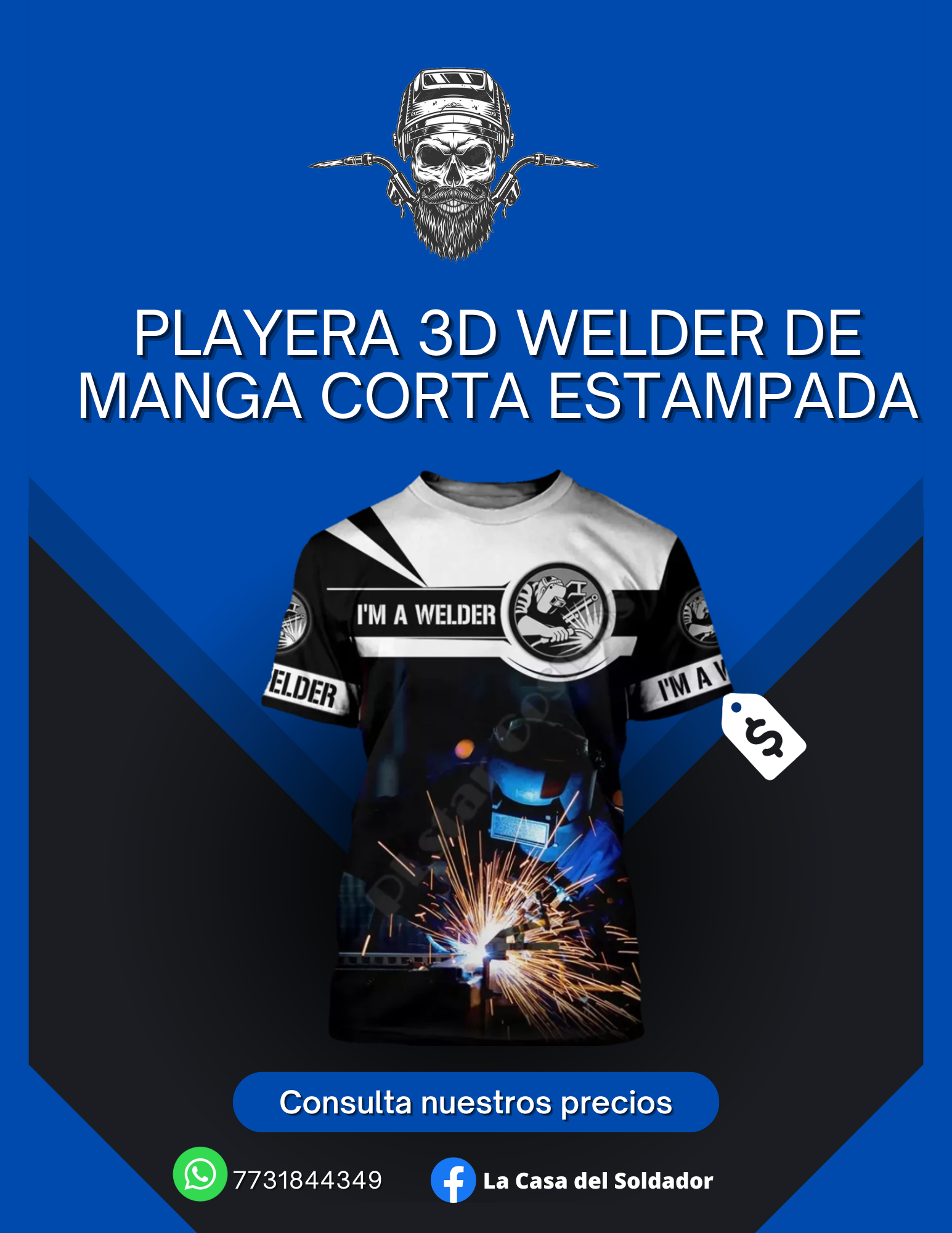 Playera 3d Welder De Manga Corta Estampada
