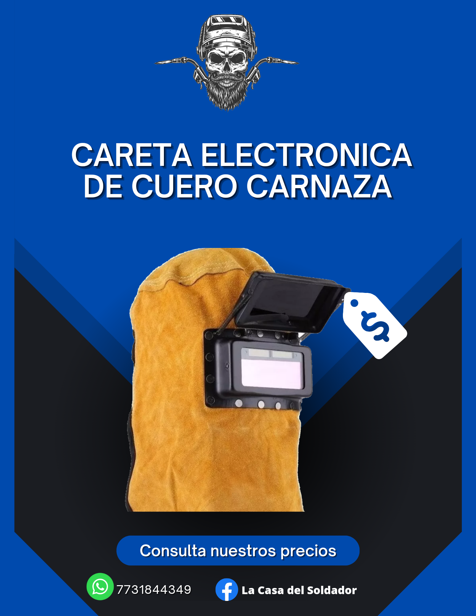 Careta Electrónica De Cuero de Carnaza 