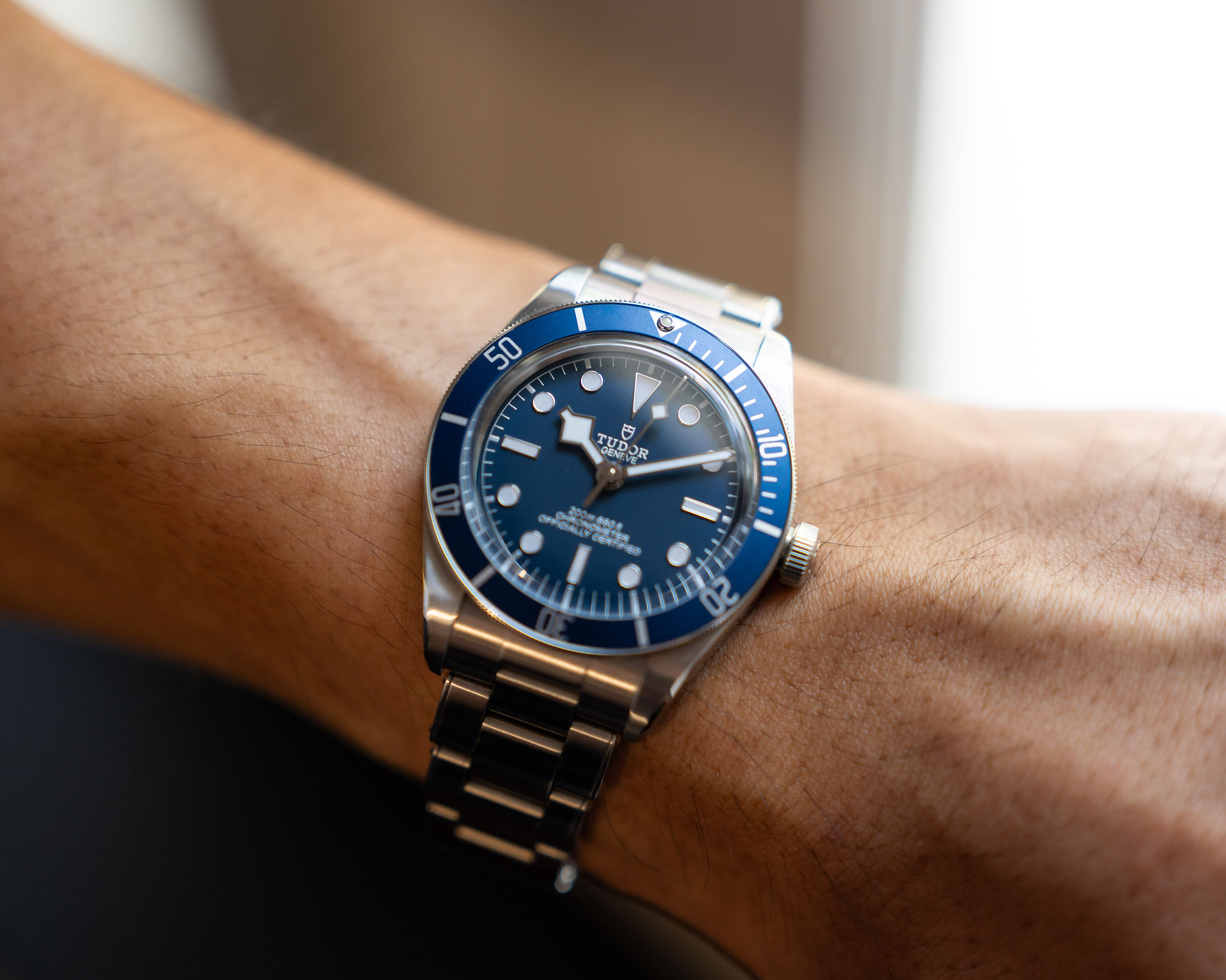 Black Bay 58 Blue on the wrist