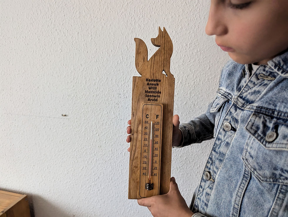Miniaturbild: Außenthermometer aus Holz - personalisisert